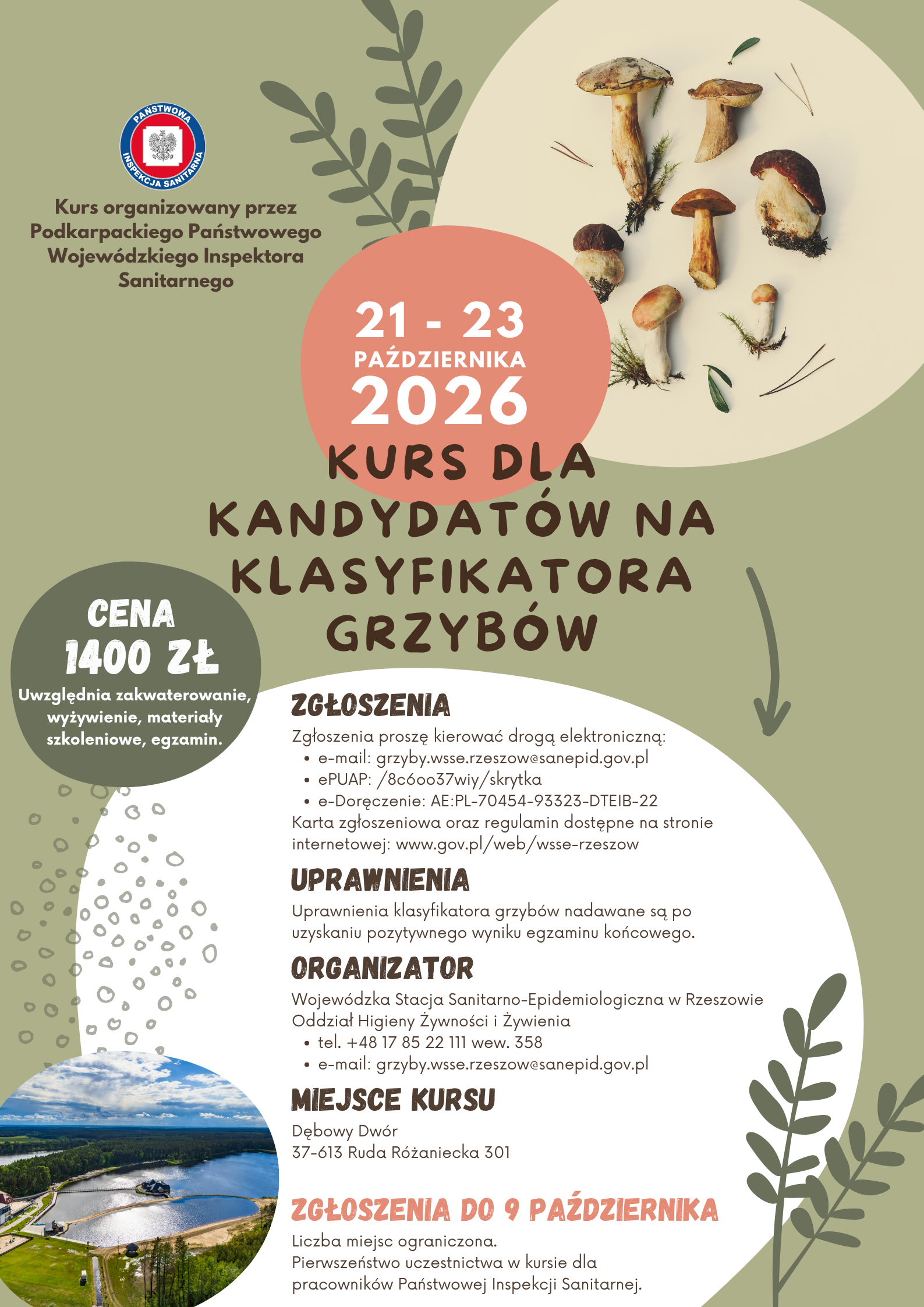Kurs dla kandydatów na klasyfikatorów grzybów
