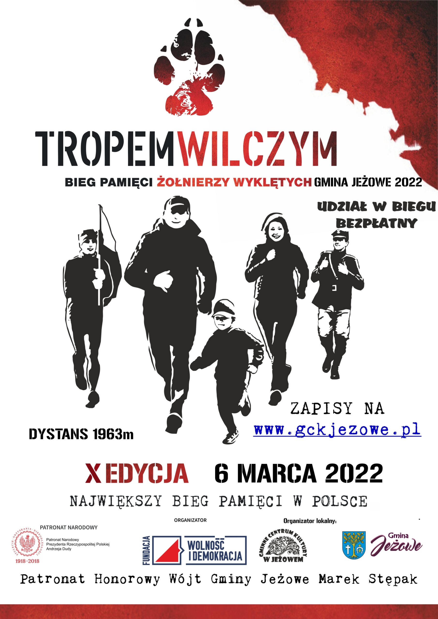 “TROPEM WILCZYM. BIEG PAMIĘCI ŻOŁNIERZY WYKLĘTYCH” GMINA JEŻOWE 2022