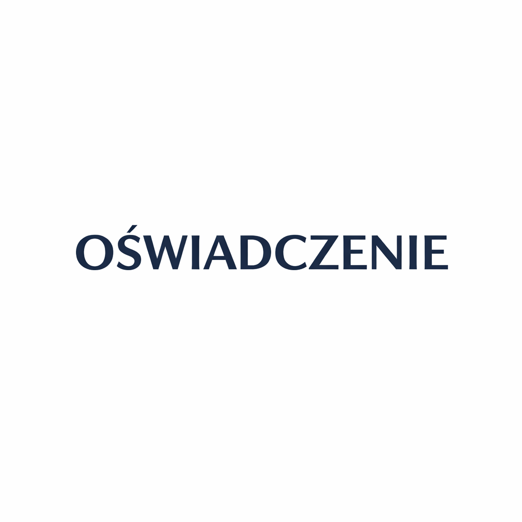 OŚWIADCZENIE