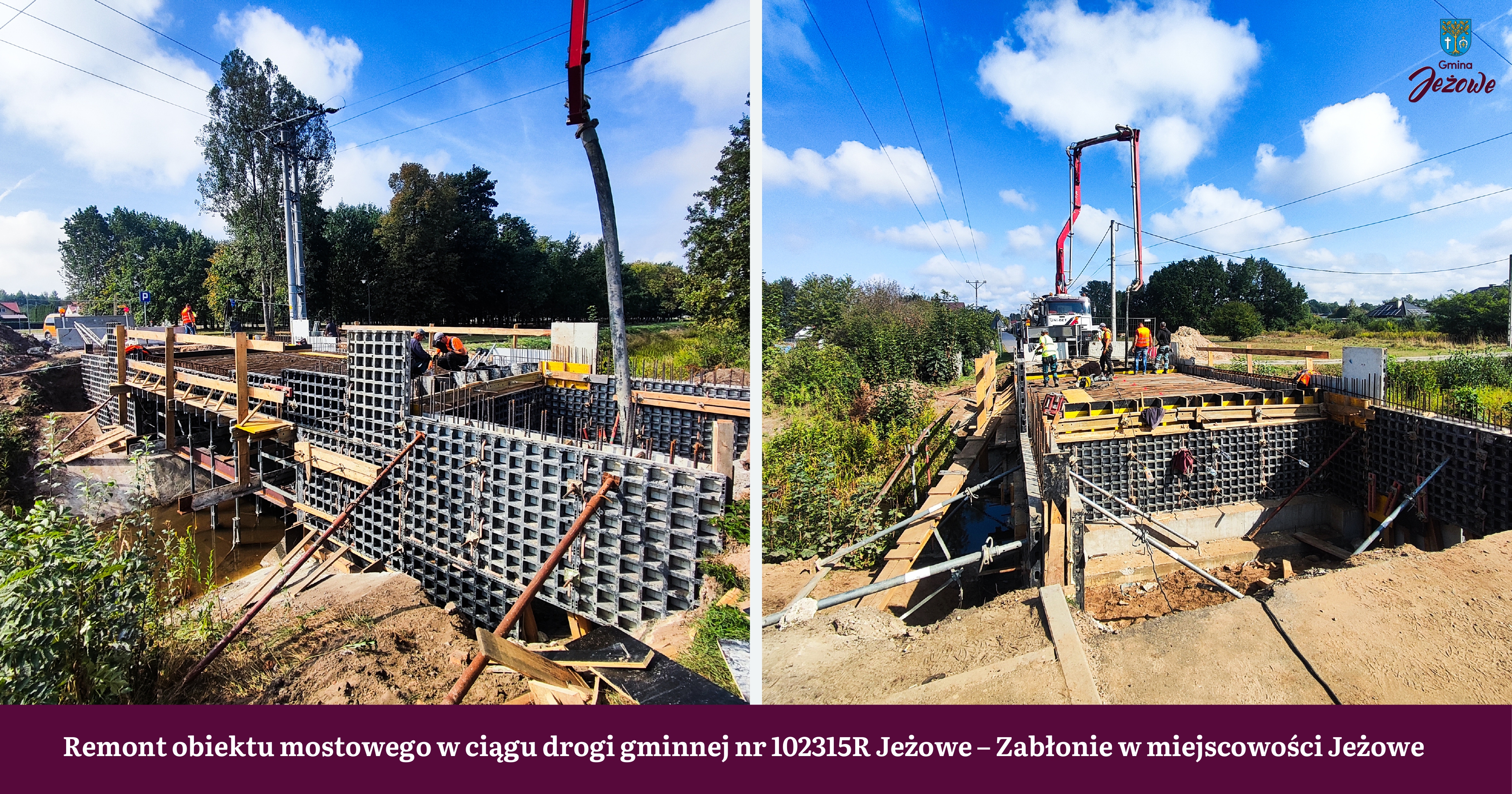 Odbiór końcowy zadania inwestycyjnego pn. „Remont obiektu mostowego w ciągu drogi gminnej nr 102315R Jeżowe – Zabłonie w miejscowości Jeżowe”