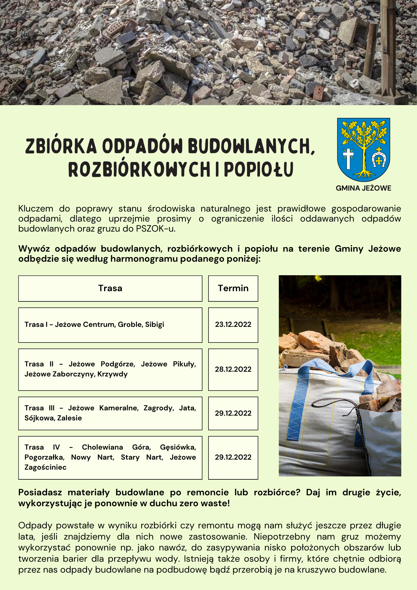 Zbiórka odpadów budowlanych