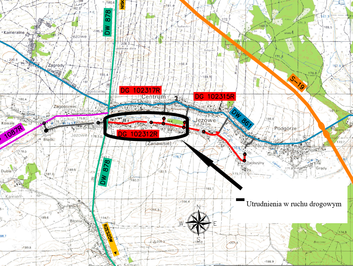 Utrudnienia w ruchu z powodu przebudowy dróg gminnych nr 102312R, 102315R oraz 102317R