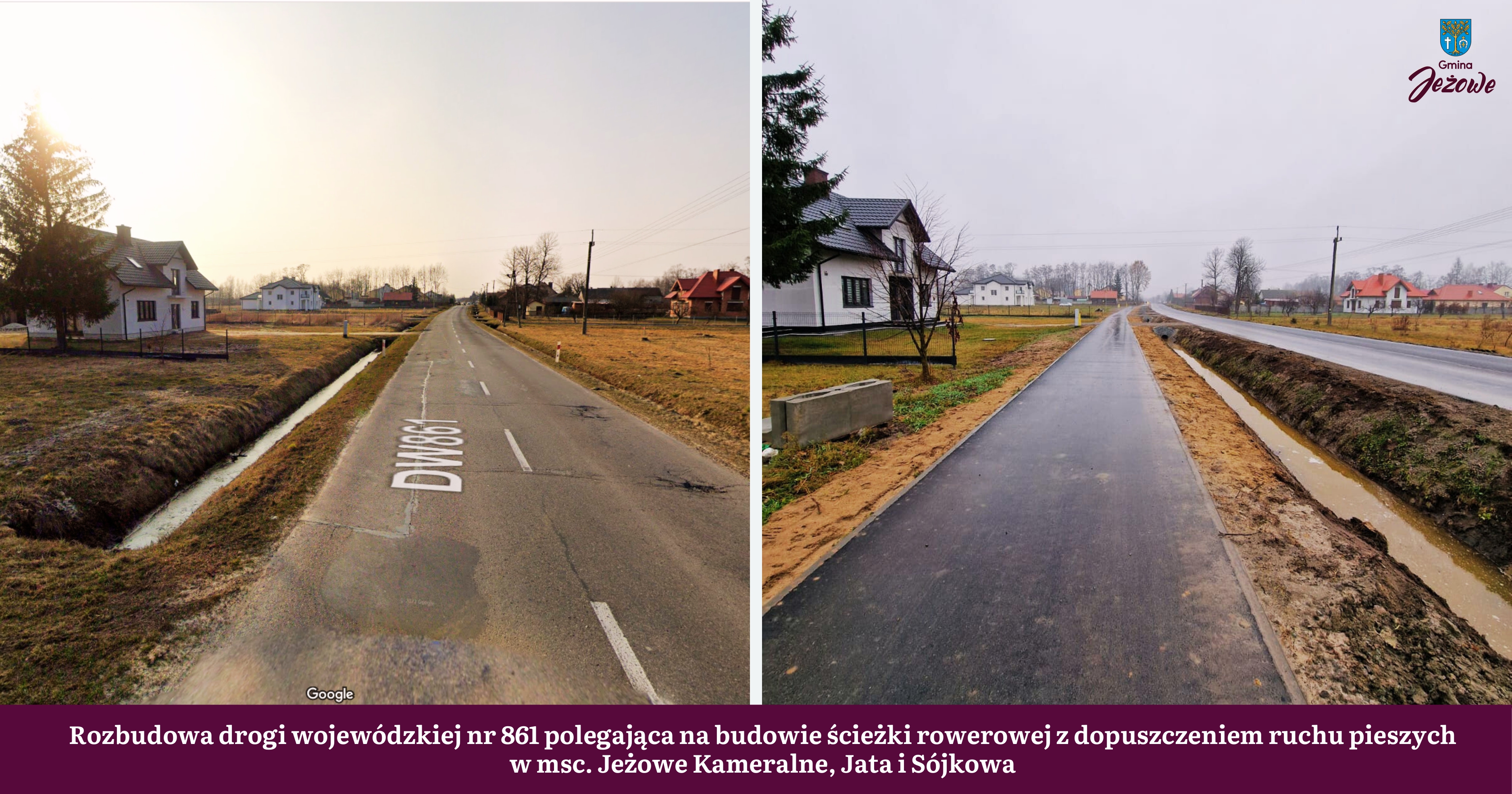 Rozbudowa drogi wojewódzkiej nr 861 polegająca na budowie ścieżki rowerowej z dopuszczeniem ruchu pieszych w miejscowościach Jeżowe Kameralne, Jata i Sójkowa