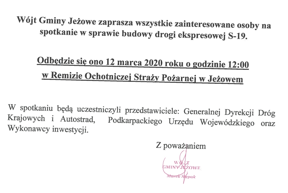 Spotkanie w sprawie budowy drogi ekspresowej s19