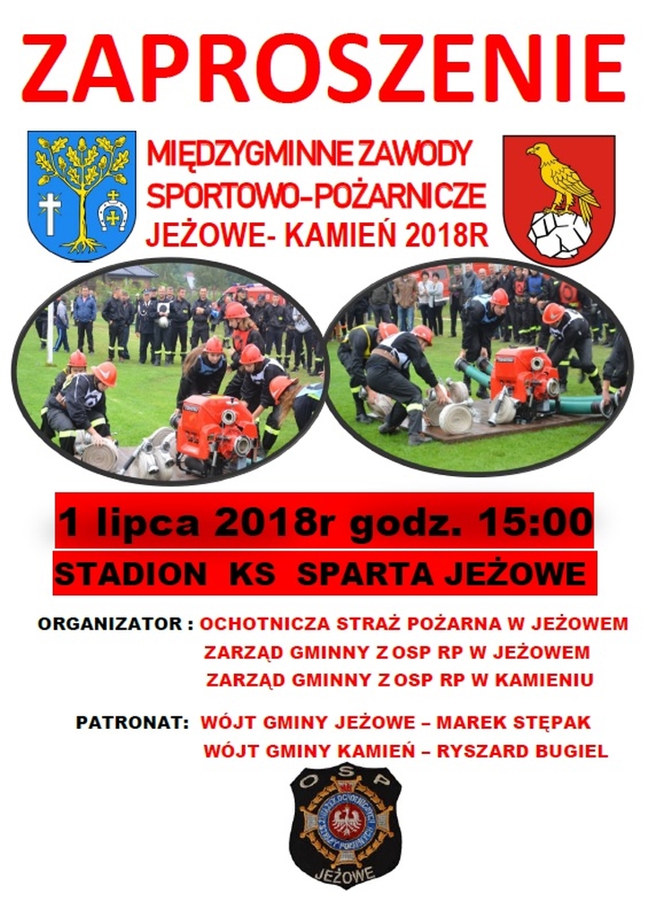 Zapraszamy na zawody strażackie Jeżowe-Kamień 