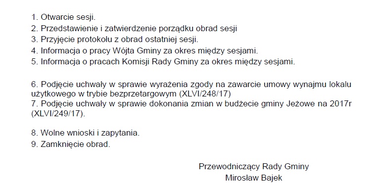 Sesja Rady Gminy - zaproszenie