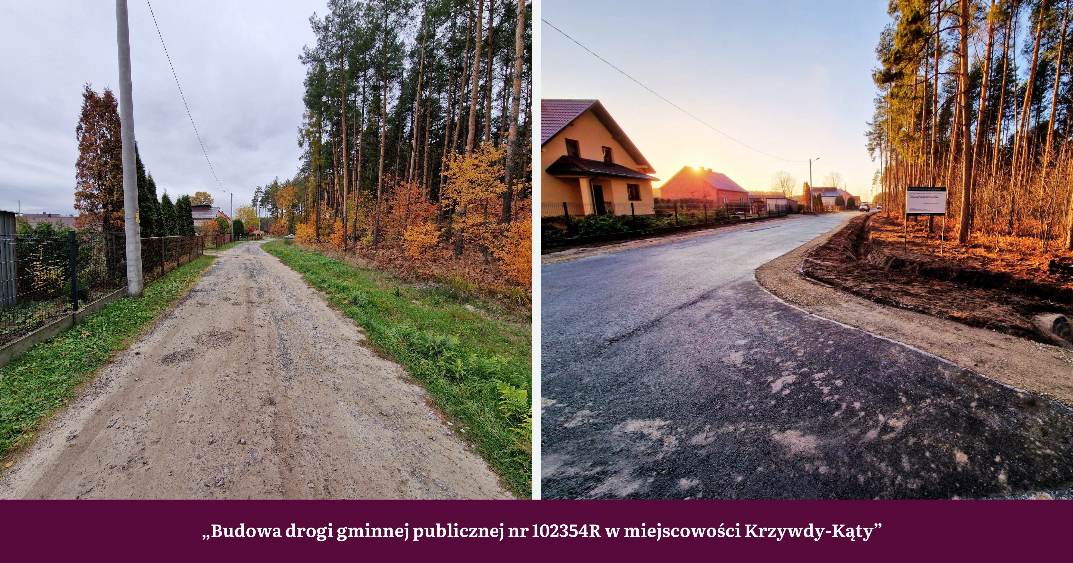 Odbiór drogi gminnej nr 102354R w miejscowości Krzywdy-Kąty