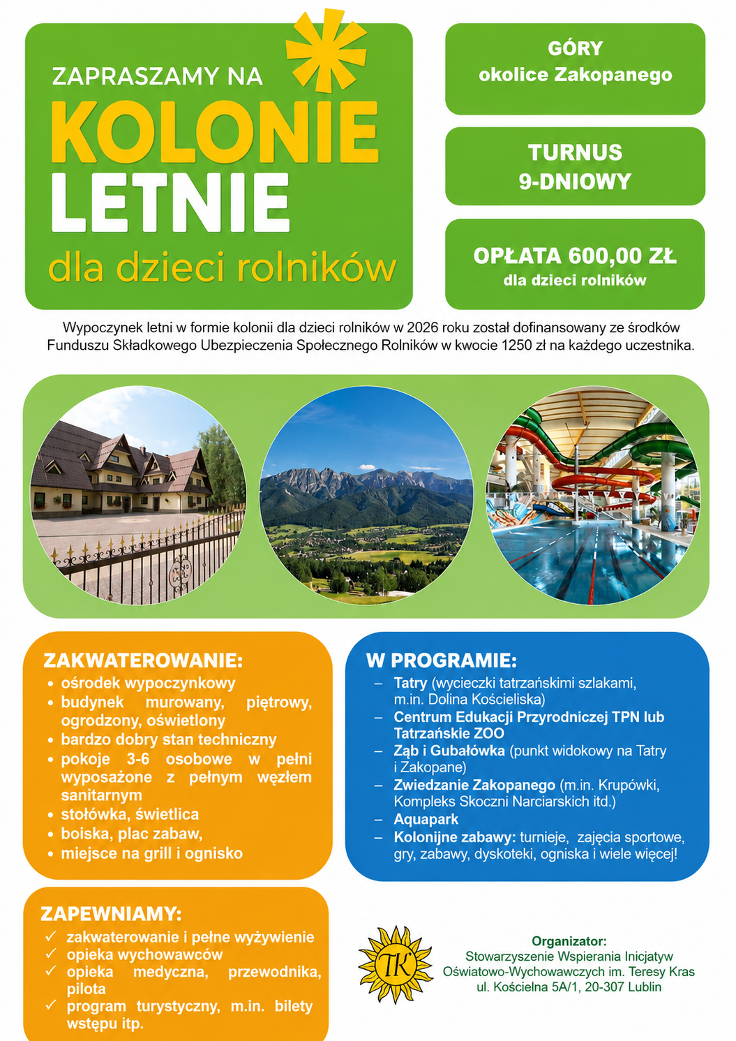 Ośrodek Pomocy Społecznej w Jeżowem rozpoczyna rekrutację na kolonie!