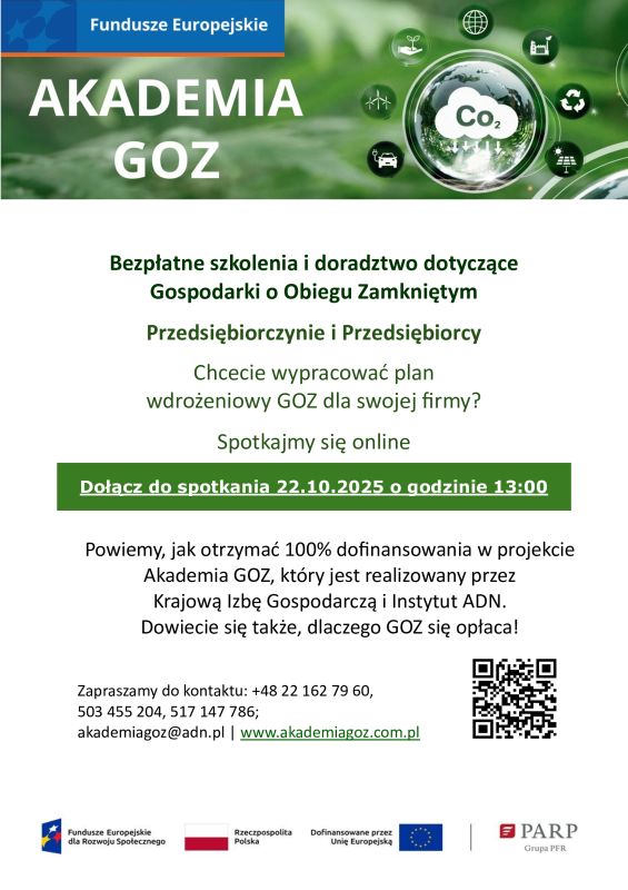 Akademia GOZ - bezpłatne szkolenia i doradztwo. Zapraszamy na spotkanie online