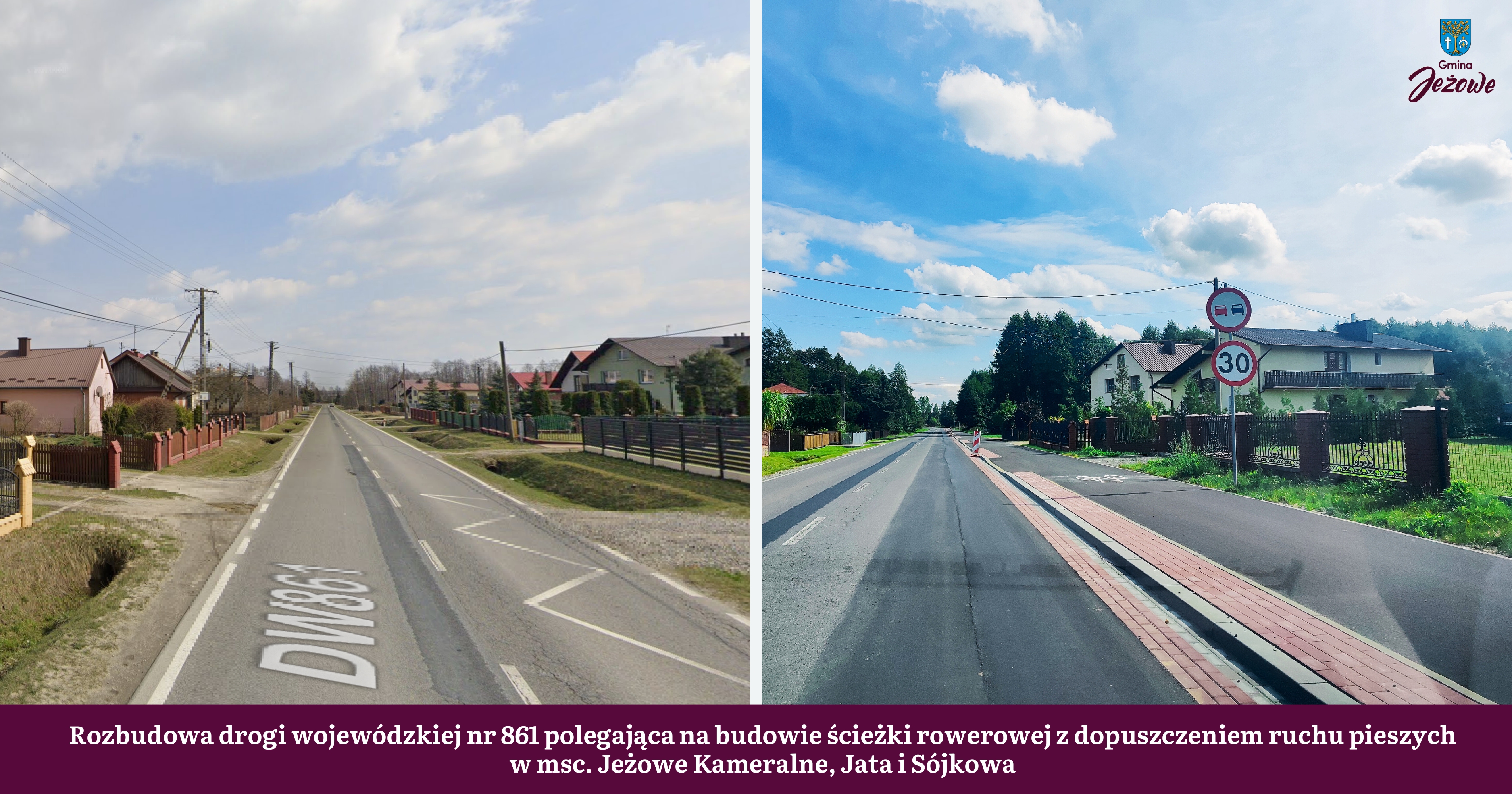 "Rozbudowa drogi wojewódzkiej nr 861 polegająca na budowie ścieżki rowerowej z dopuszczeniem ruchu pieszych w msc. Jeżowe Kameralne, Jata i Sójkowa"