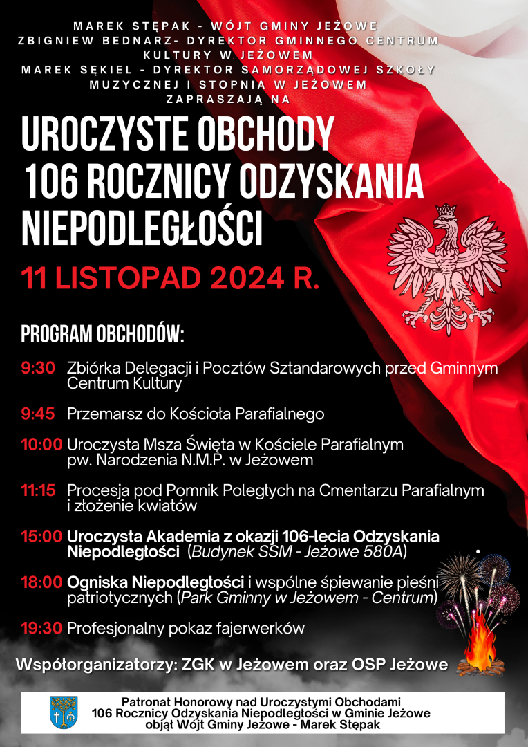 Uroczyste Obchody 106. rocznicy Odzyskania Niepodległości!