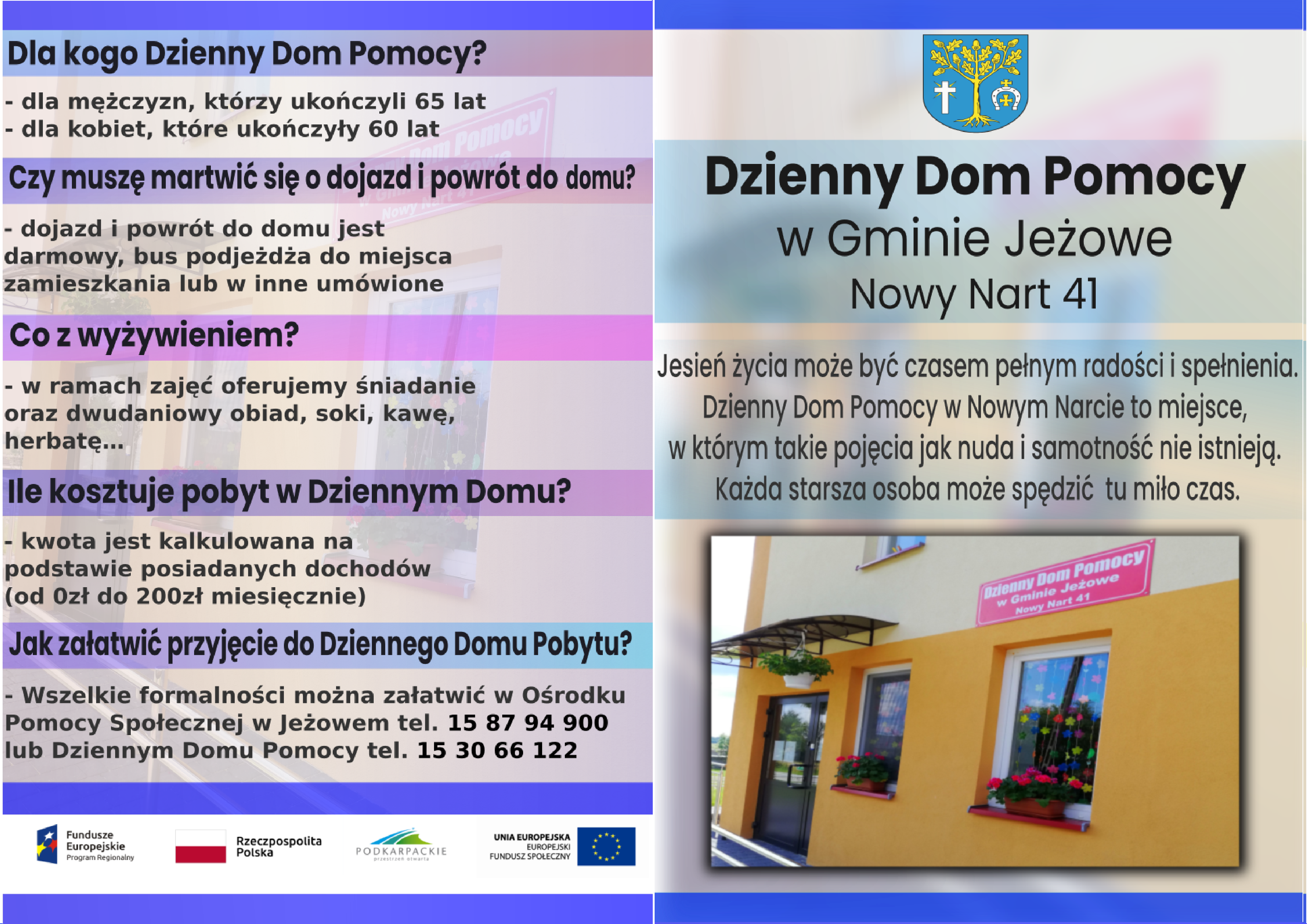 Dzienny Dom Pomocyw Gminie Jeżowe zaprasza seniorów