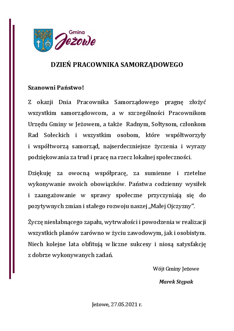 DZIEŃ PRACOWNIKA SAMORZĄDOWEGO