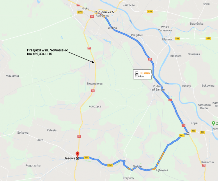 Zamknięcie drogi w Nowosielcu 12-15.09 – mapa objazdu