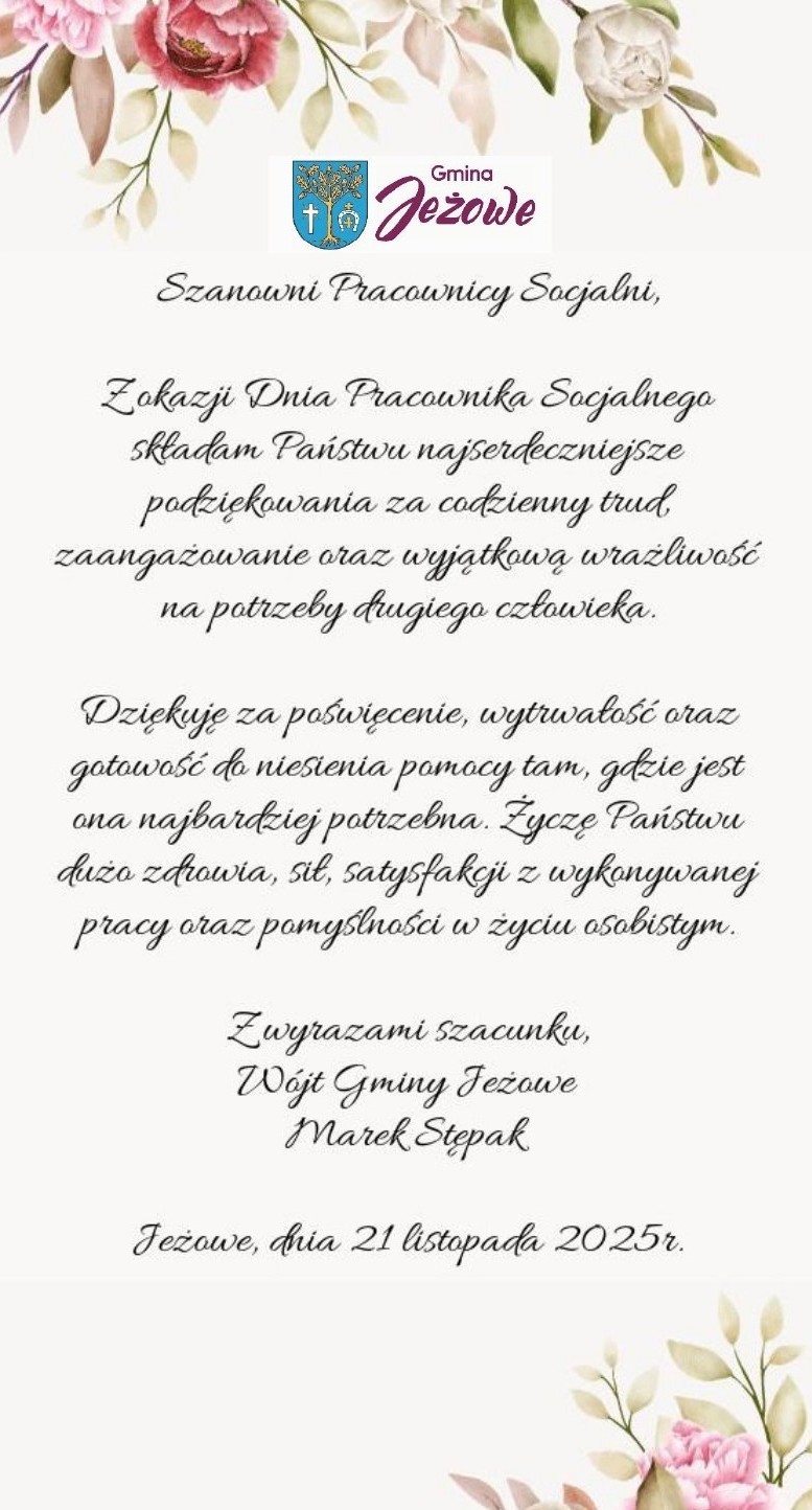 Z okazji Dnia Pracownika Socjalnego