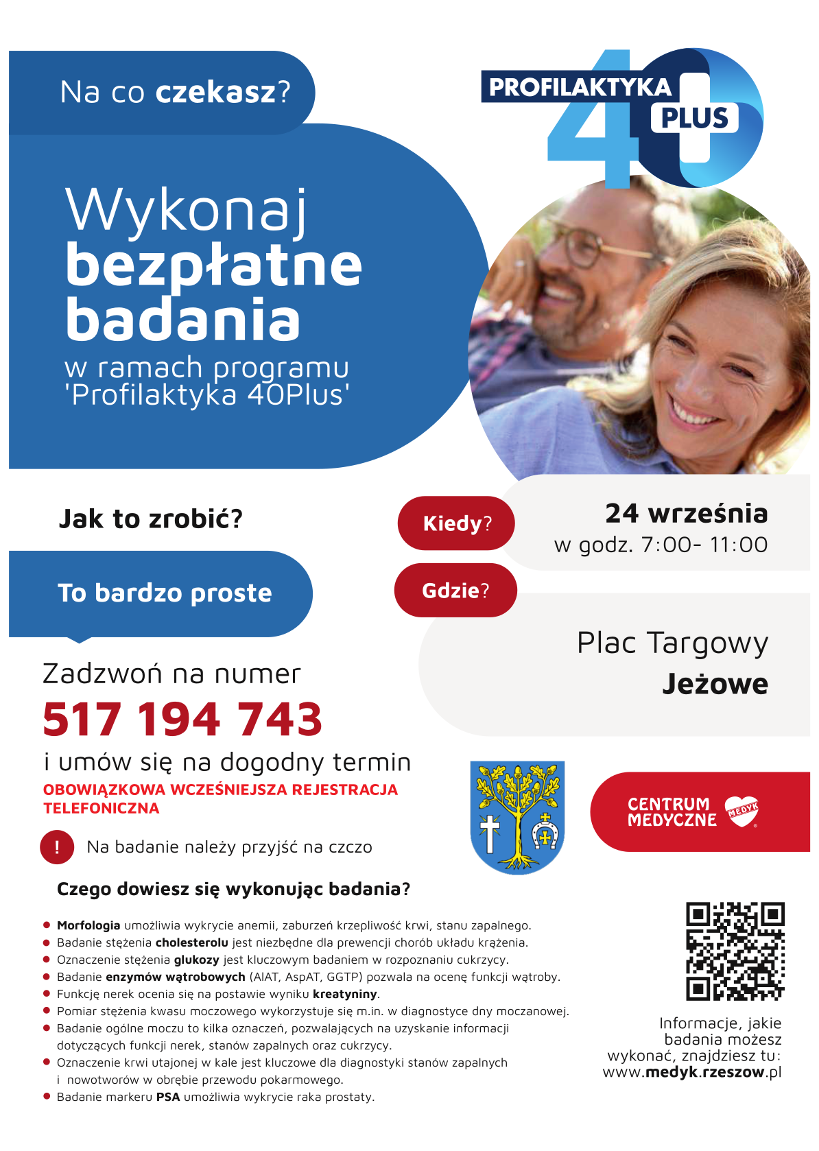 Bezpłatne badania w ramach programu "Profilaktyka 40Plus"