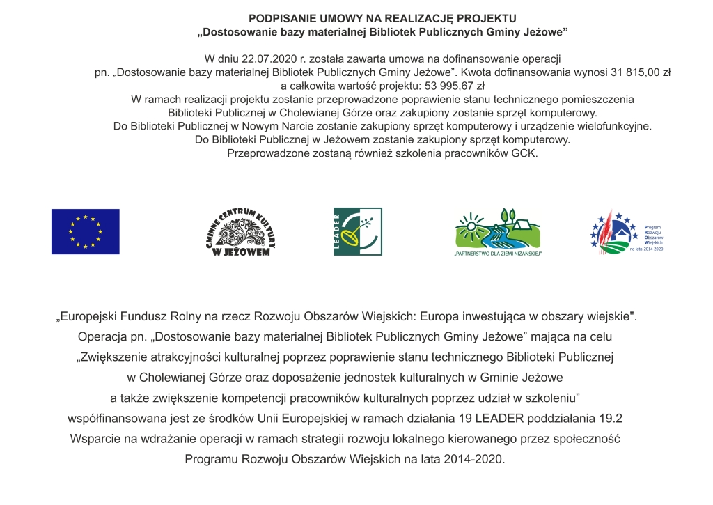 Podpisanie umowy na realizację projektu - biblioteki