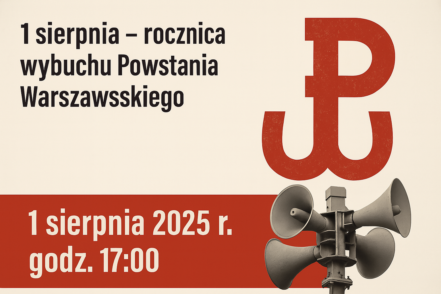 1 sierpnia – rocznica wybuchu Powstania Warszawskiego - uruchomione zostaną syreny alarmowe