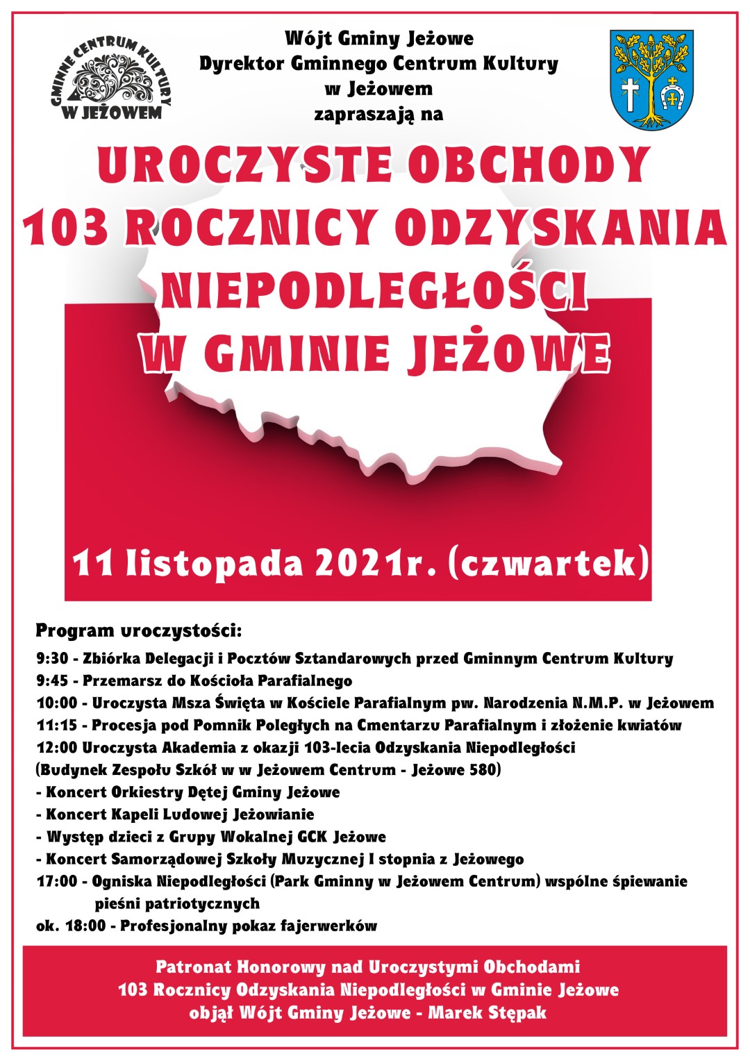 Uroczyste obchody 103. rocznicy odzyskania niepodległości