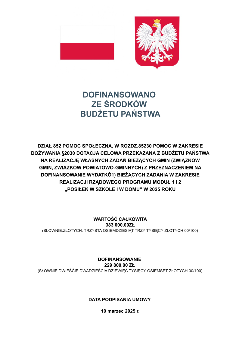 Program "Posiłek w szkole i w domu" w 2025 roku