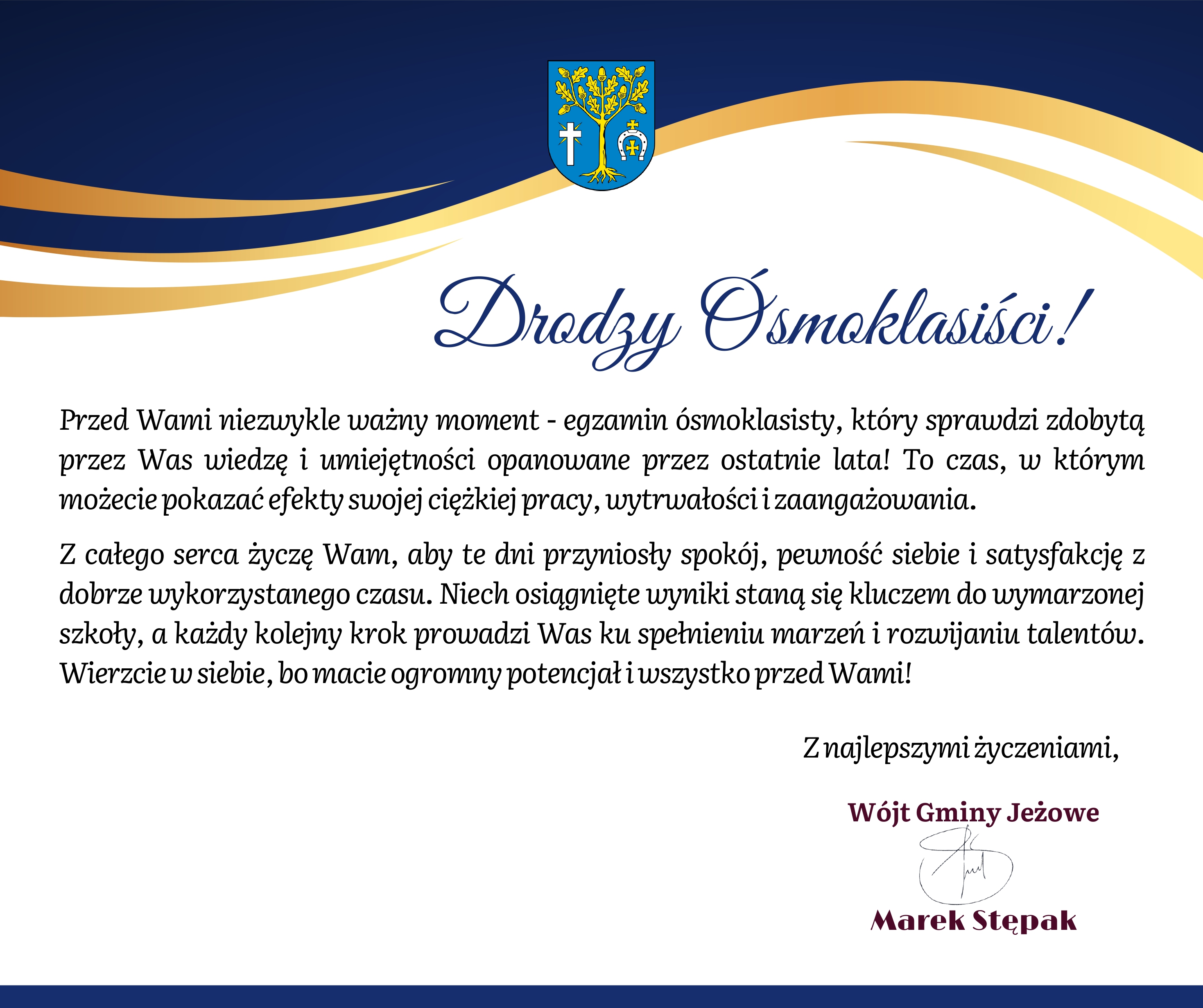 Powodzenia na egzaminie ósmoklasisty