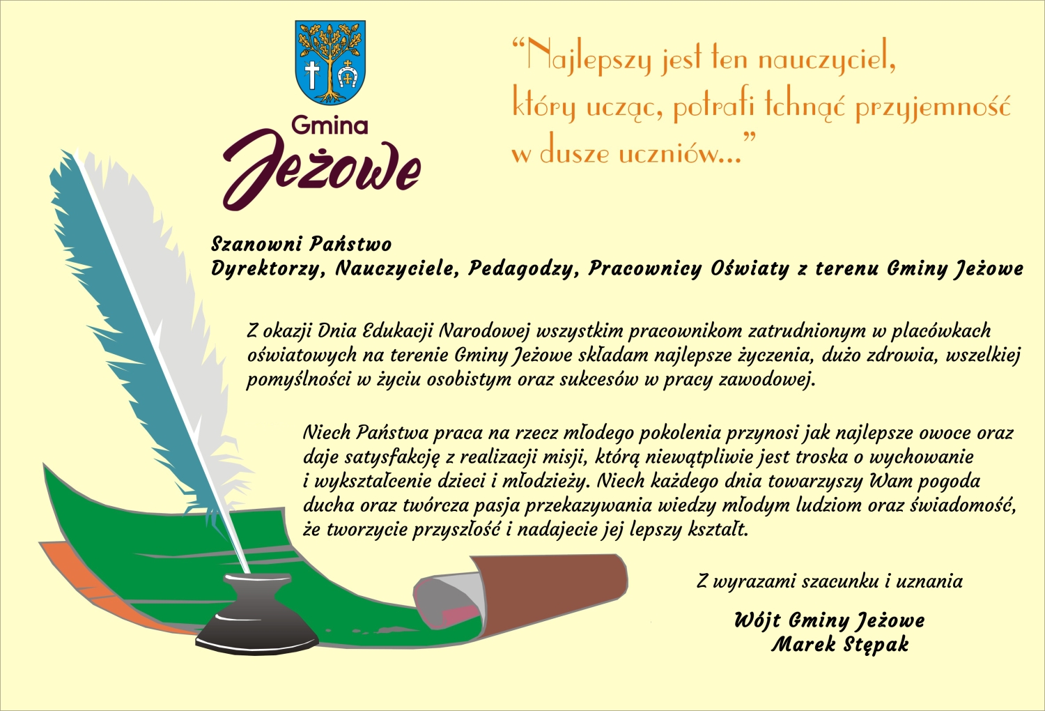 Życzenia z okazji Dnia Edukacji Narodowej